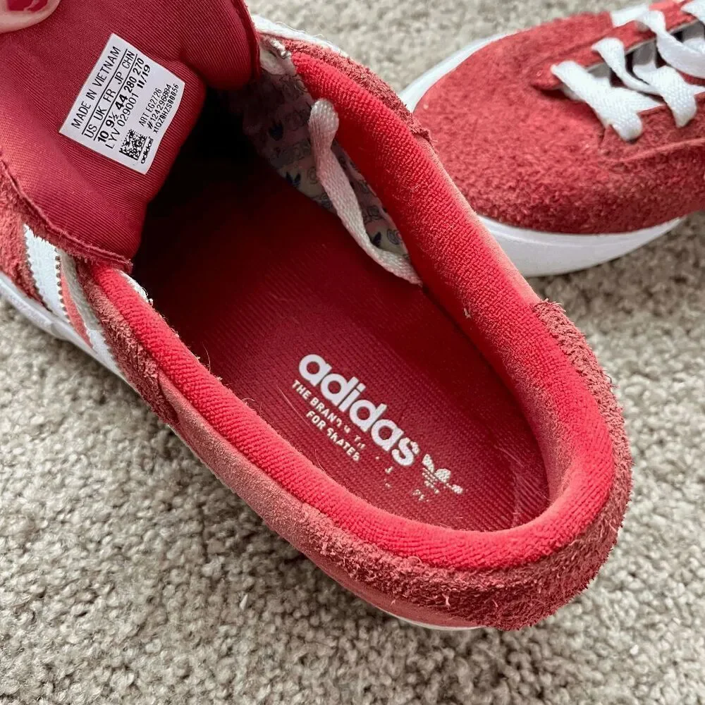 Adidas Matchbreak Super Skate Shoes Suede Brick Red White Gold 10